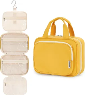 Narwey Hanging Toiletry Bag for Women Travel Makeup Bag Organizer Toiletries Bag for Travel Size Essentials Accessories Cosmetics (Orange (Medium))