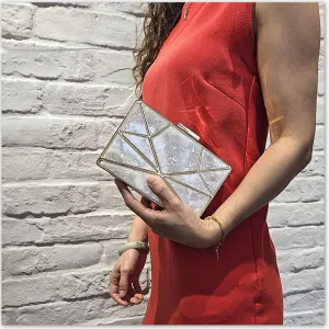 Natural 'Mother of Pearl' Resin Box Clutch