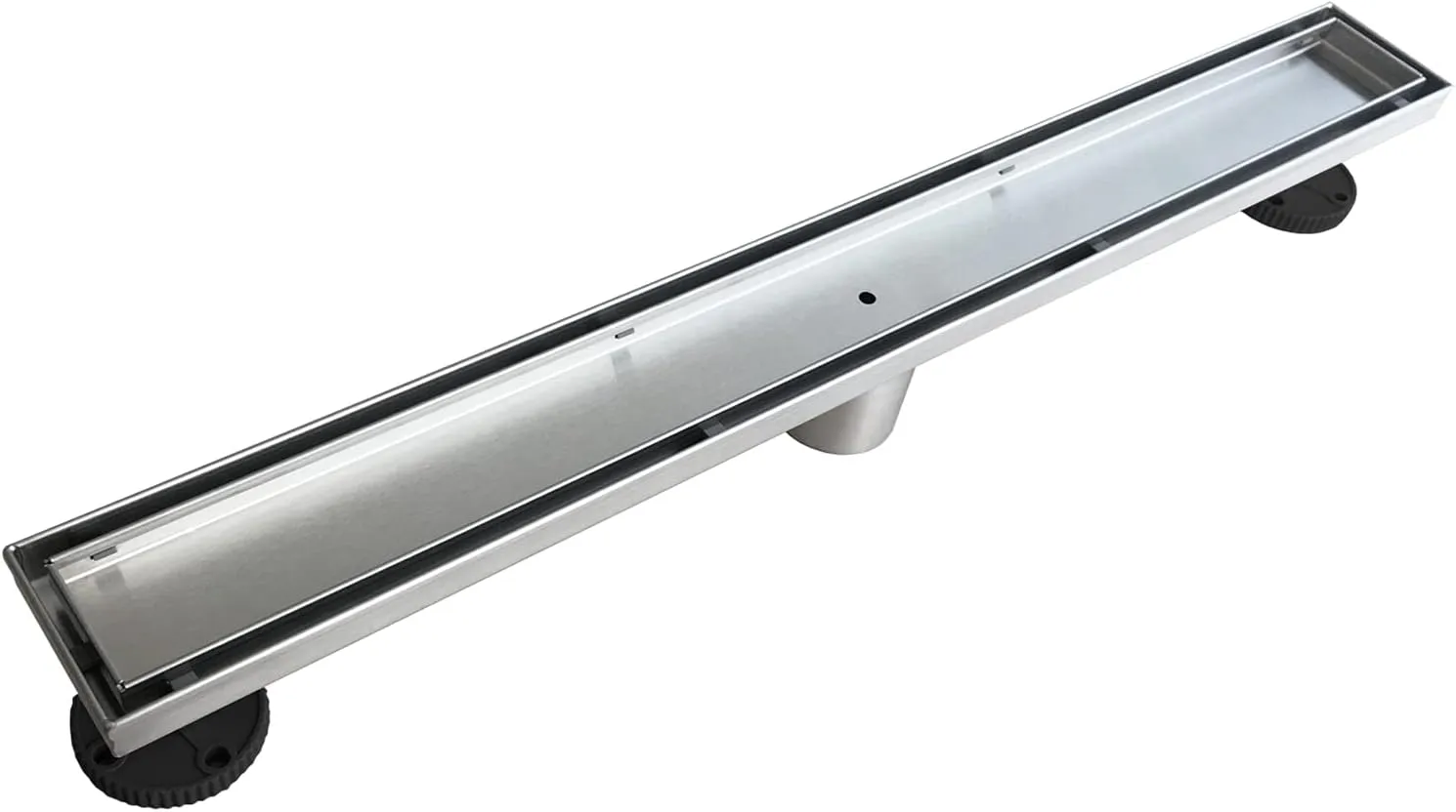 Neodrain 24-Inch Linear Shower Drain with Tile Insert Grate,Brushed 304 Stainless Steel Rectangle Shower Floor Drain, Linear Drain with Leveling Feet, Hair Strainer