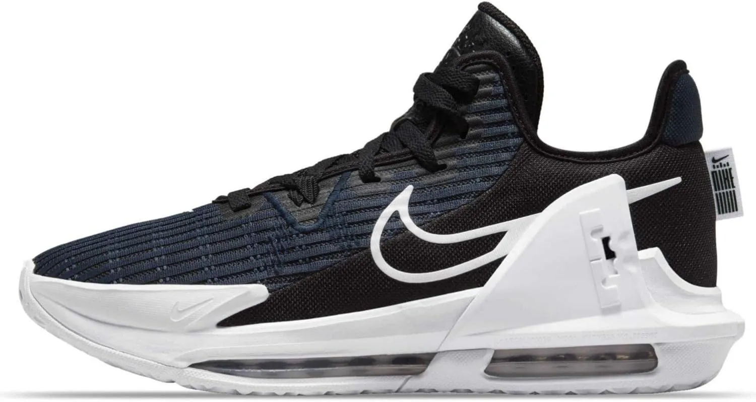 Nike Mens Lebron Witness 6 Basketball Shoes, Black/White-Dark Obsidian, 14 M US