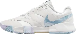 NikeCourt Lite 4 Premium Leather Men's Hard Court Tennis Shoes (FV3982-100, Summit White/Phantom/Denim Turquoise/Hemp) Size 8