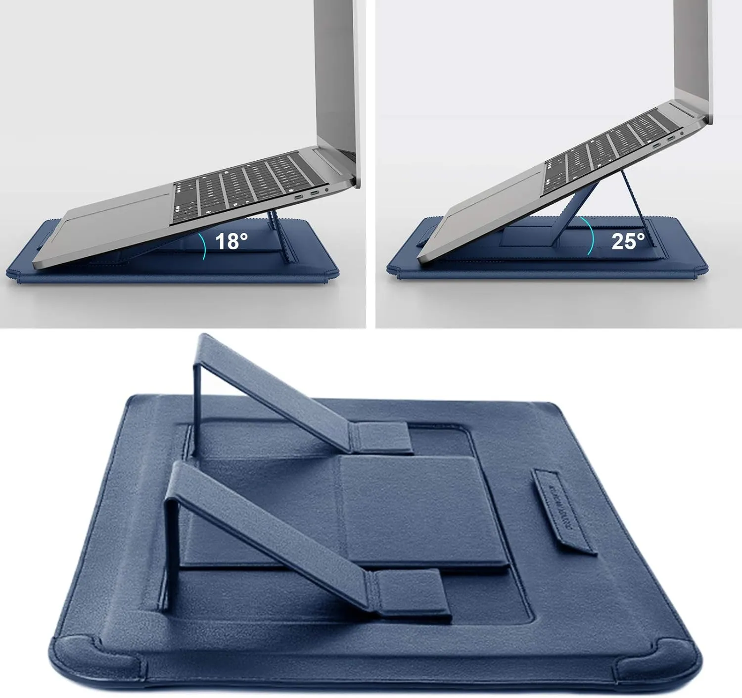 Nillkin 14 inch Laptop Sleeve Case Laptop Stand Adjustable,Computer Shock Resistant Bag with Mouse Pad for 13" MacBook Pro and MacBook Air M4(2025),XPS 13,Surface Book 13.5",12.9" New iPad Pro,Blue