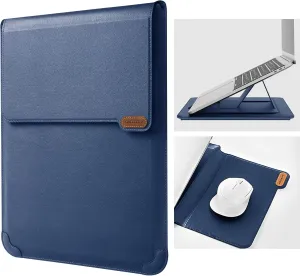 Nillkin 14 inch Laptop Sleeve Case Laptop Stand Adjustable,Computer Shock Resistant Bag with Mouse Pad for 13" MacBook Pro and MacBook Air M4(2025),XPS 13,Surface Book 13.5",12.9" New iPad Pro,Blue