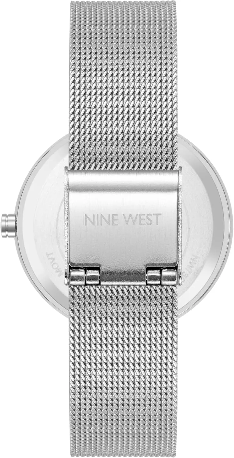 Nine West Women's Floral Dial Mesh Bracelet Watch