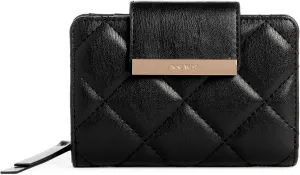 Nine West Women's SLG French Designer Mirabella Frech Wallet with snap Holder and Zipper Compartment, All with Card and Money Designed in Soft Diamond Quilt with Interior Organization and Branding