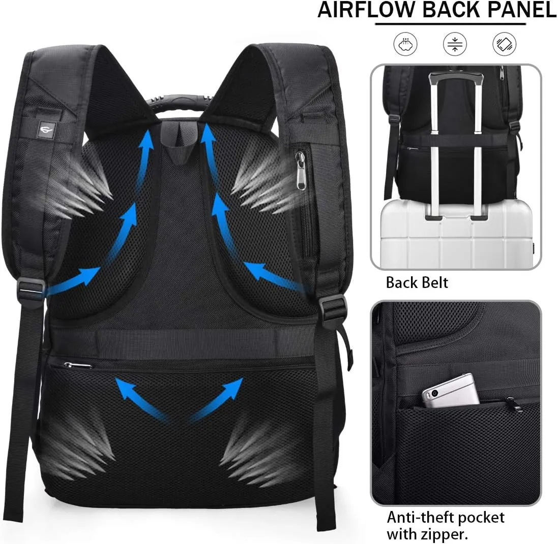 NUBILY Laptop Backpack 17 Inch Waterproof Extra Large TSA Travel Backpack Anti Theft College Business Mens Backpacks with USB Charging Port 17.3 Gaming Computer Backpack for Women Men 45 L Grey