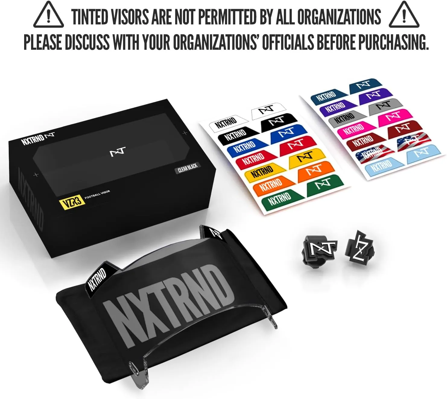 Nxtrnd VZR3 Football Visor, Curved Lens Technology, Fits Adult & Youth Football Helmets
