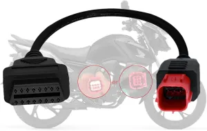 Obd2 Adapter Cable for Guzzi Kawasaki Suzuki Motorcycle 6 Pin OBD Diagnostic Cable,for Yamaha KTM 6 Pin Obd1 to Obd2 Adapter Connector,Fits CAN Bus and K-Line,Work with OBD 1 Code Reader