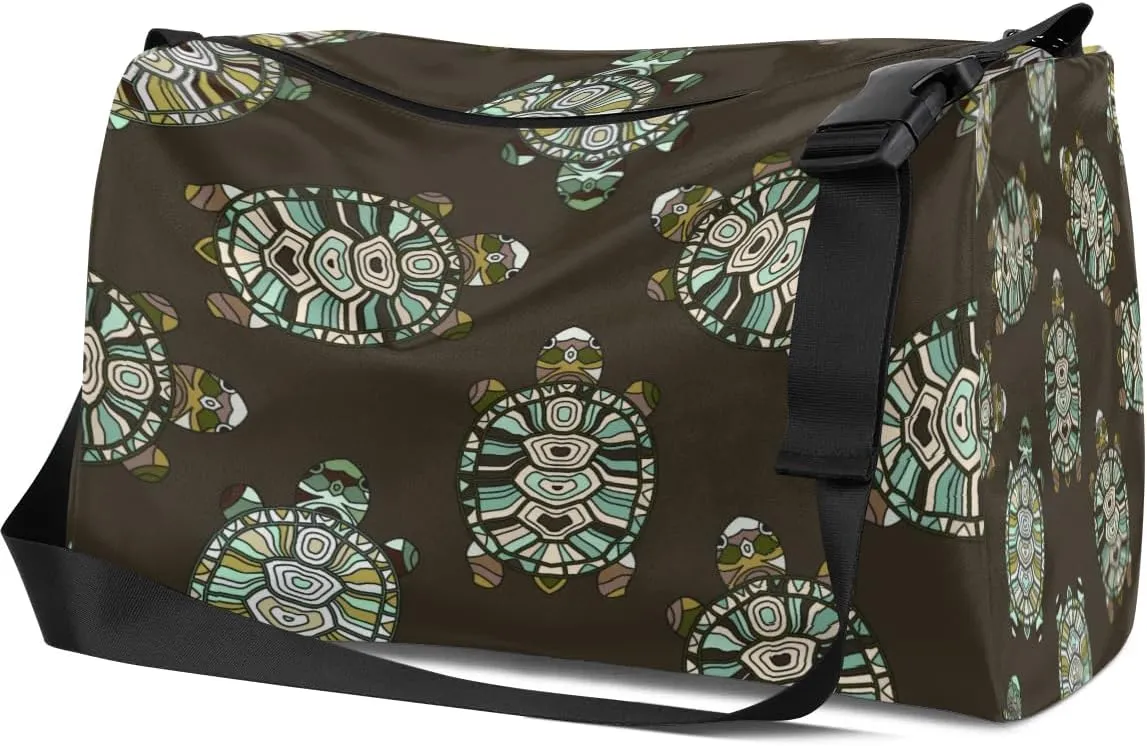 Ocean Sea Turtles Small Gym Bag for Men Women Workout Sport Duffle Bag Waterproof Weekender Overnight Bag Lightweight Carry on Tote Bag Crossbody Shoulder Travel Bag for Swim Yoge Dance