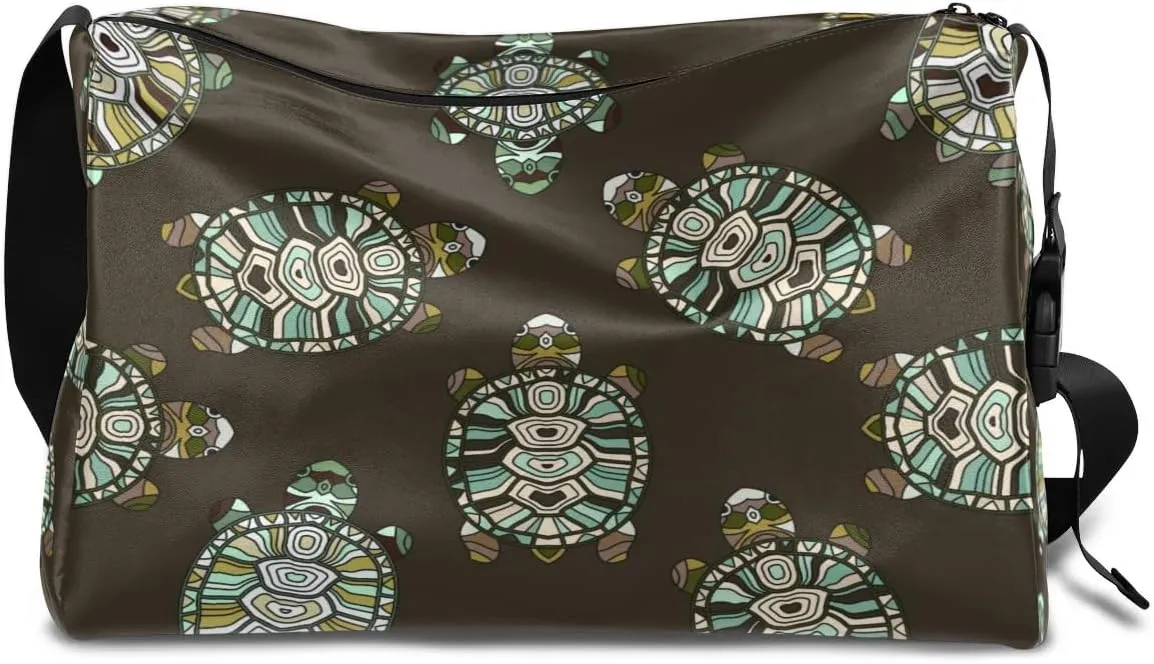 Ocean Sea Turtles Small Gym Bag for Men Women Workout Sport Duffle Bag Waterproof Weekender Overnight Bag Lightweight Carry on Tote Bag Crossbody Shoulder Travel Bag for Swim Yoge Dance