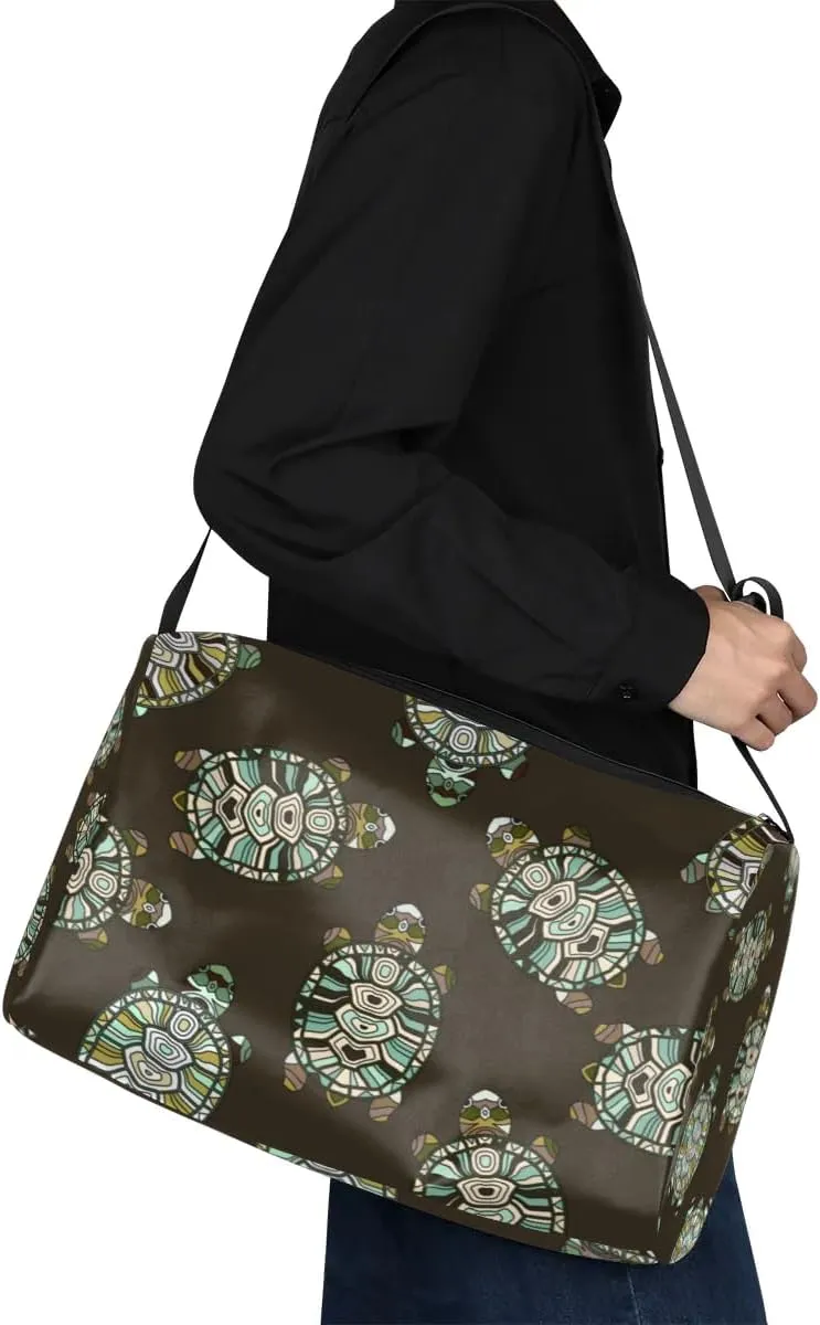 Ocean Sea Turtles Small Gym Bag for Men Women Workout Sport Duffle Bag Waterproof Weekender Overnight Bag Lightweight Carry on Tote Bag Crossbody Shoulder Travel Bag for Swim Yoge Dance