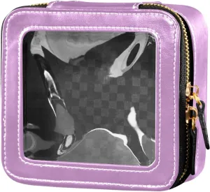 ODAWA Medium Lavender Magenta Clear Toiletry Bag Transparent Travel Cosmetic Makeup Case Clear Car Organizer Case