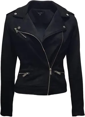 ODCOCD Faux Suede Jacket for Women Long Sleeve Zipper Up Casual Outwear