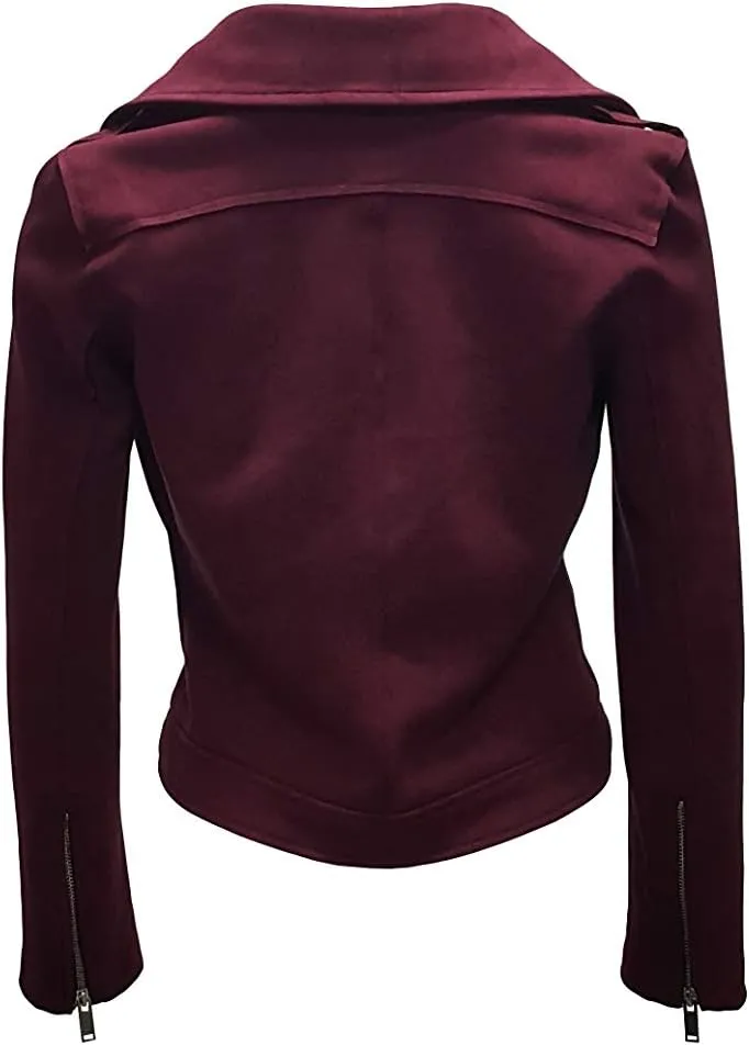 ODCOCD Faux Suede Jacket for Women Long Sleeve Zipper Up Casual Outwear