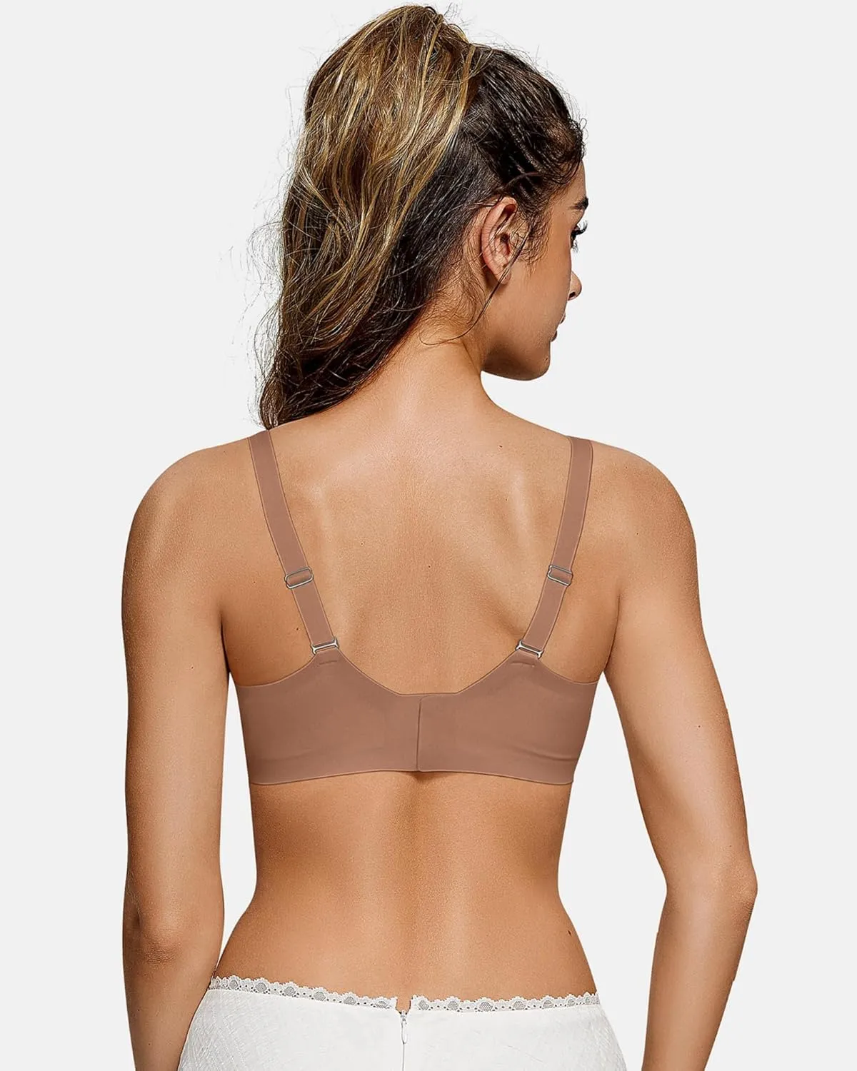 OEAK Womens Wireless Bras Scalloped Push Up Bralettes No Underwire Supportive Tshirt Bra Seamless Comfortable Everyday Bras