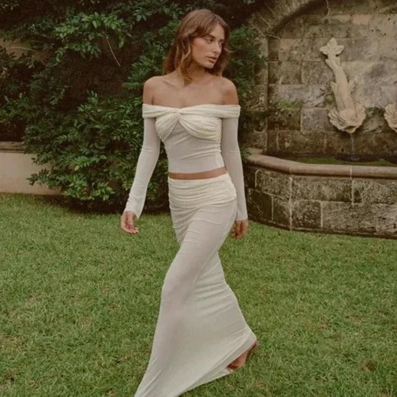 OFF SHOULDER TOP and MAXI Skirt SET