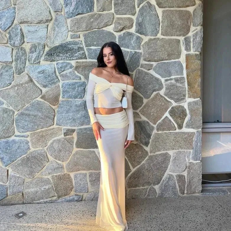 OFF SHOULDER TOP and MAXI Skirt SET