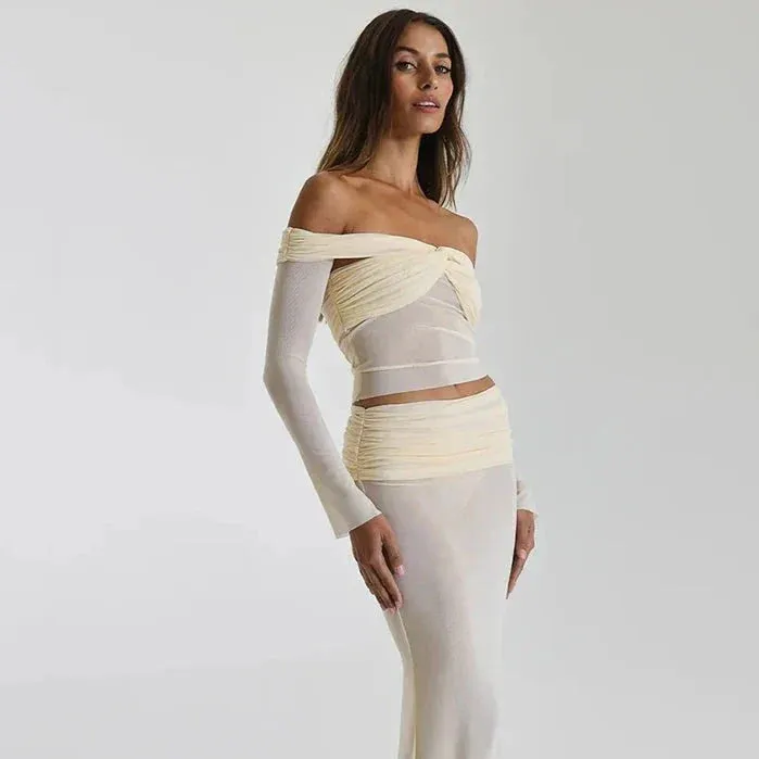 OFF SHOULDER TOP and MAXI Skirt SET