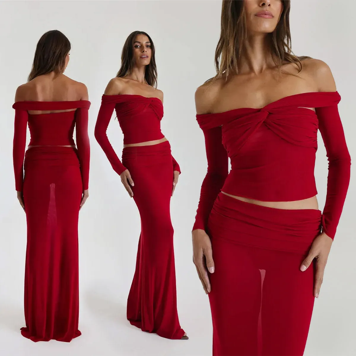 OFF SHOULDER TOP and MAXI Skirt SET