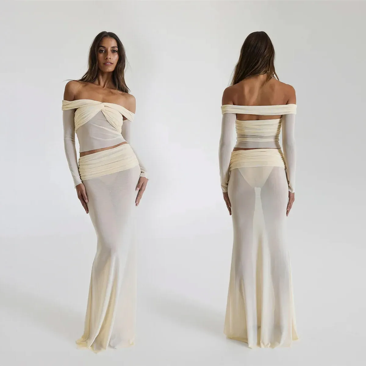 OFF SHOULDER TOP and MAXI Skirt SET