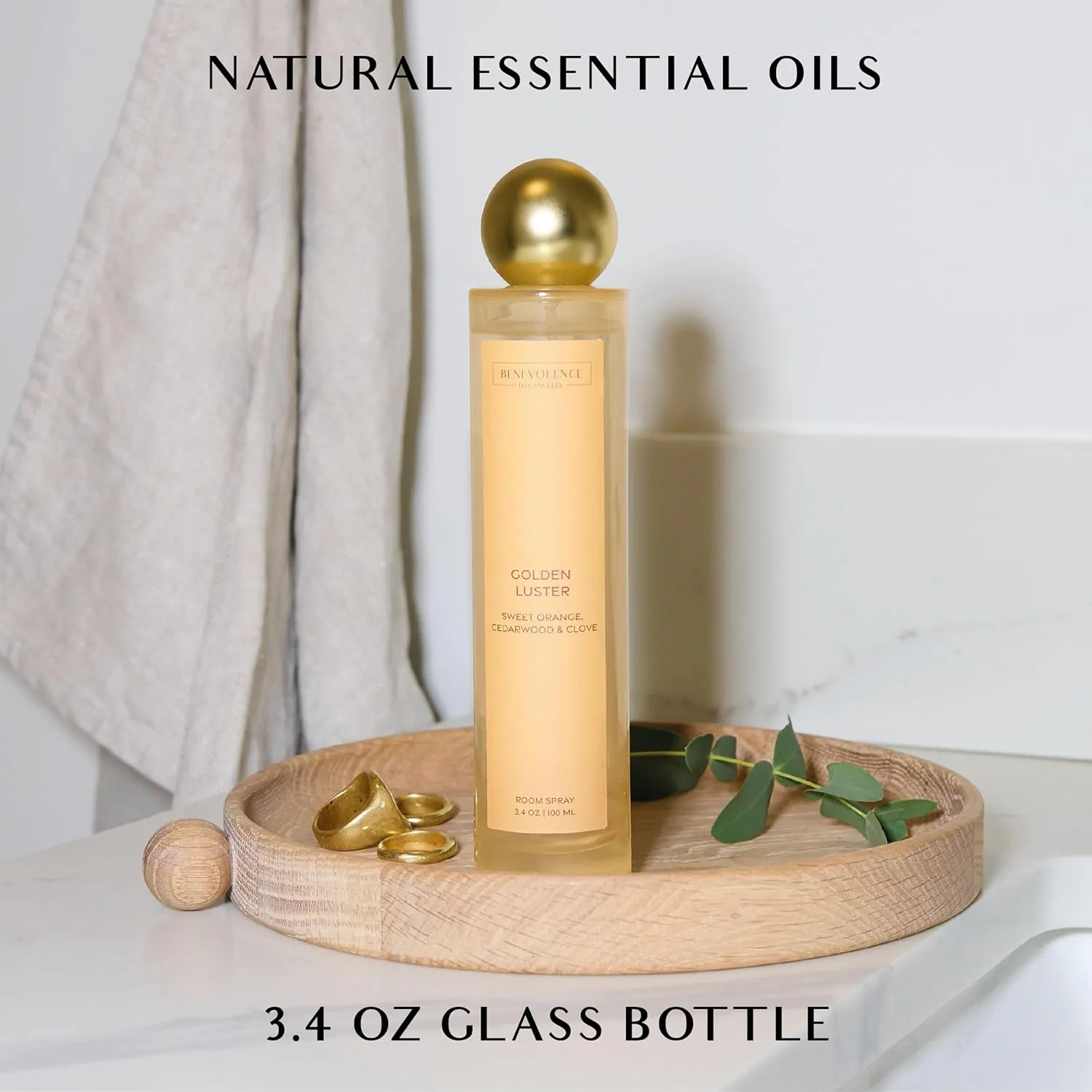 Orange, Cedarwood & Clove Room Spray - Benevolence LA Air Freshener & Fabric Freshener Spray for Home & Linen