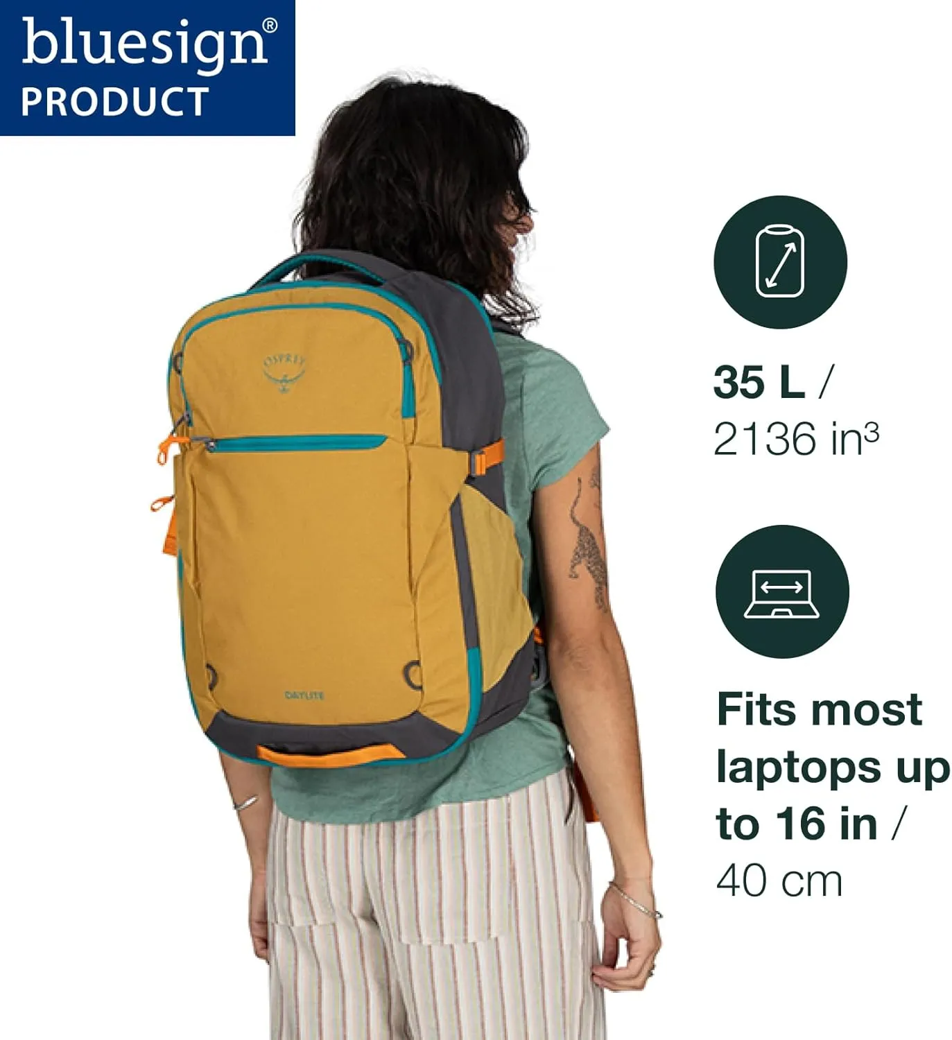 Osprey Daylite 35L Travel Pack, Tumbleweed Yellow/Tunnel Vision