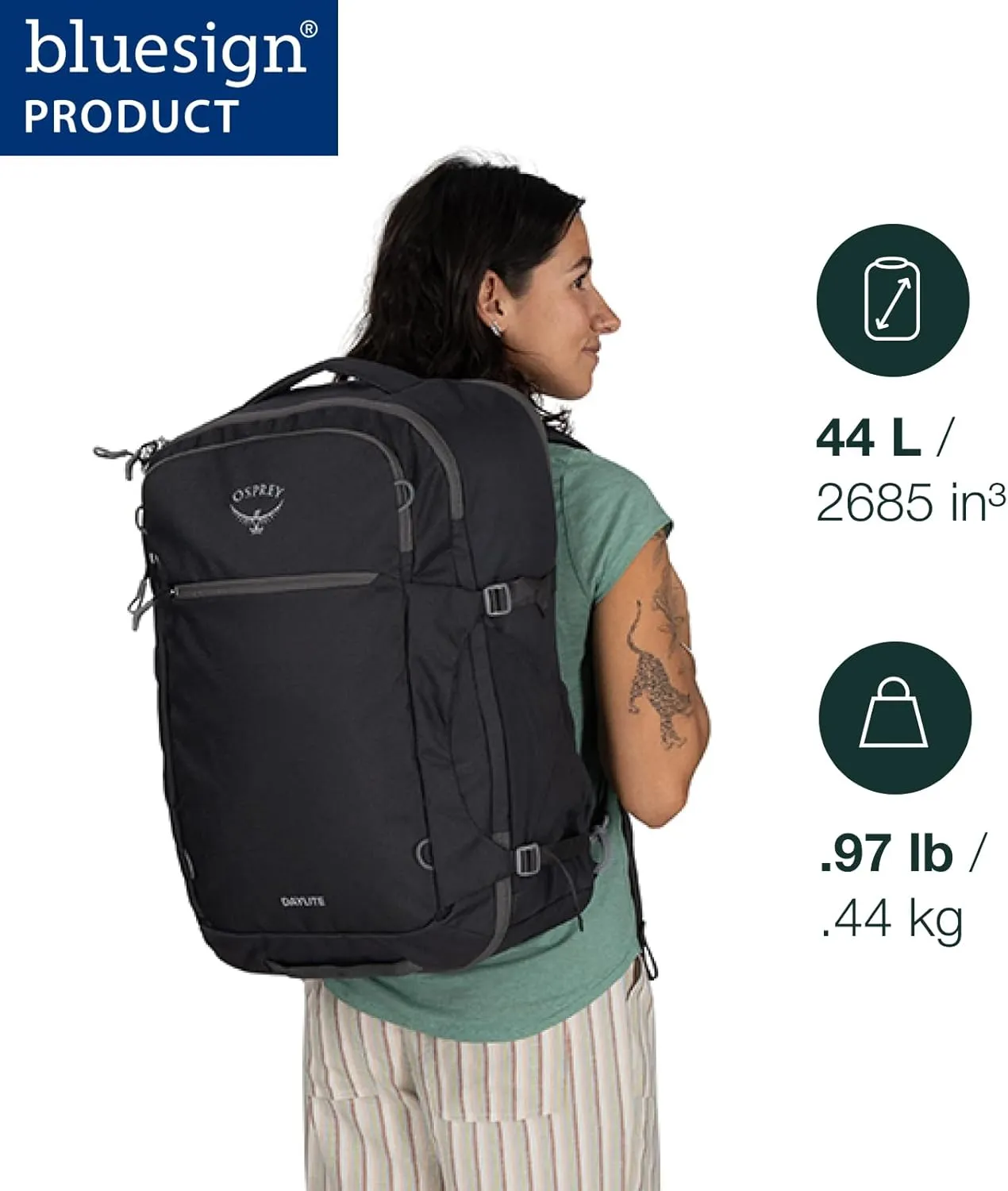 Osprey Daylite 44L Carry-On Travel Pack, Black