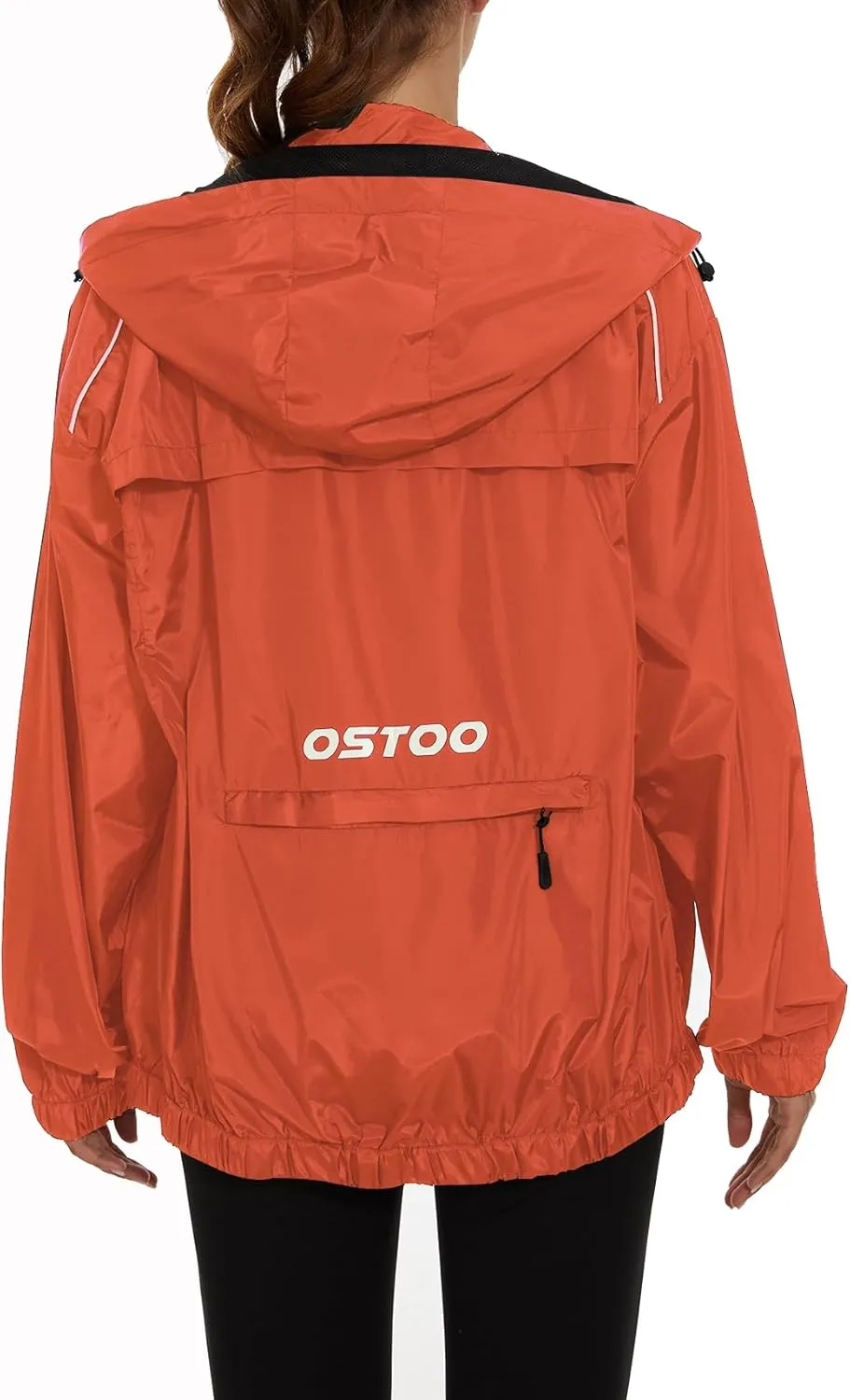 OSTOO Women's Running Cycling Lightweight Rain Jacket Waterproof with Hood Hiking Wind Breakers Pullover