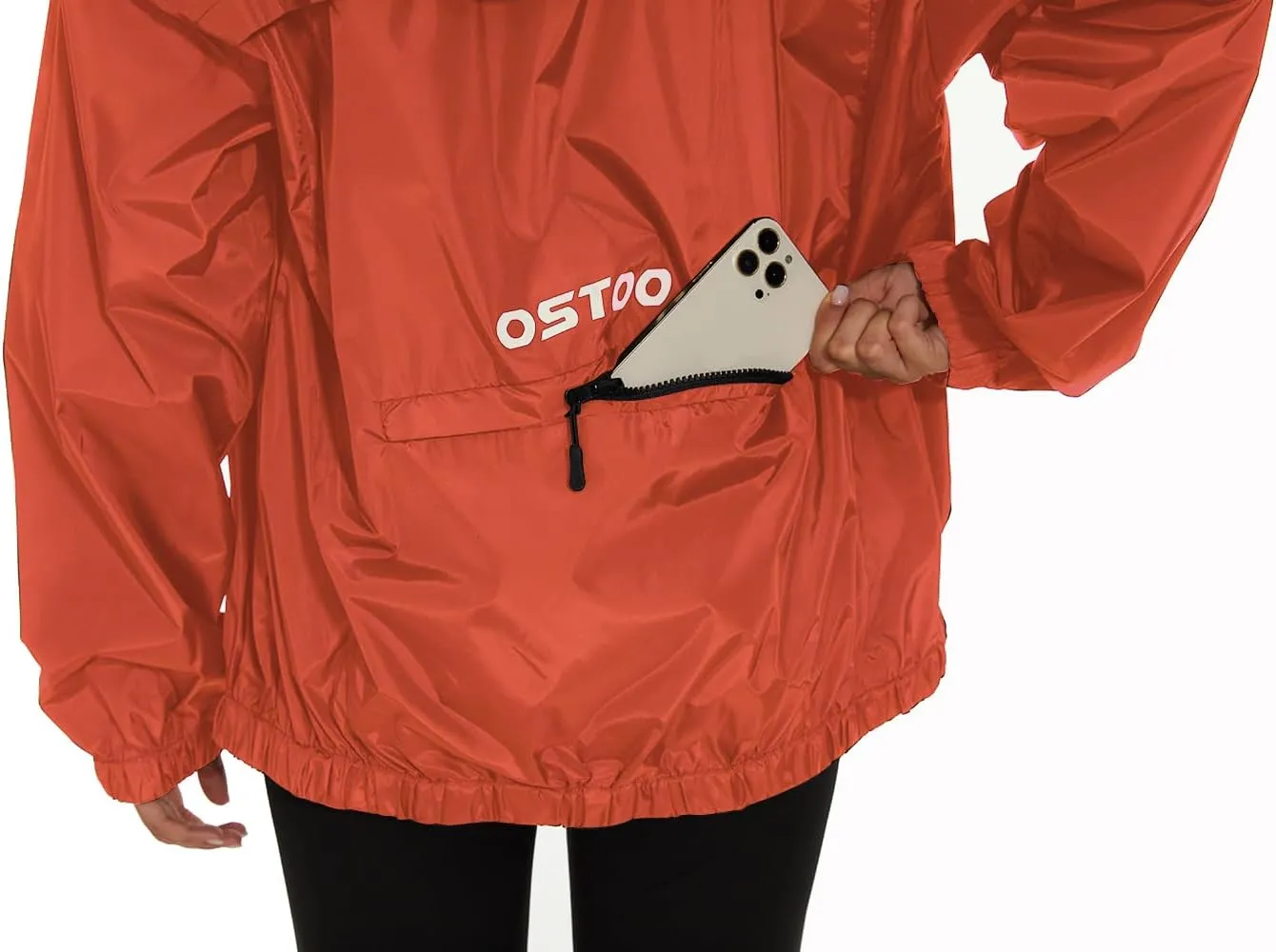 OSTOO Women's Running Cycling Lightweight Rain Jacket Waterproof with Hood Hiking Wind Breakers Pullover