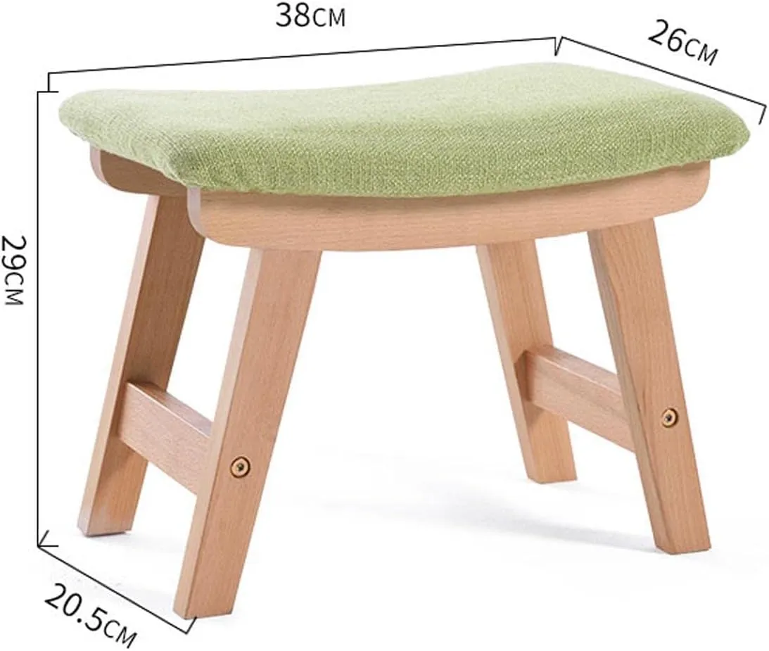 Ottomans Foot Stool Arc Footstool Cotton and Linen Foot Stools Shoe Change Stool Ottomans for The Bedroom Ottomans for Living Room,Matcha Green-38X26X29Cm,Matcha Green38X26X29Cm