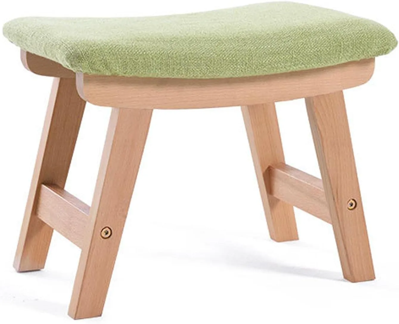 Ottomans Foot Stool Arc Footstool Cotton and Linen Foot Stools Shoe Change Stool Ottomans for The Bedroom Ottomans for Living Room,Matcha Green-38X26X29Cm,Matcha Green38X26X29Cm