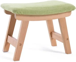 Ottomans Foot Stool Arc Footstool Cotton and Linen Foot Stools Shoe Change Stool Ottomans for The Bedroom Ottomans for Living Room,Matcha Green-38X26X29Cm,Matcha Green38X26X29Cm