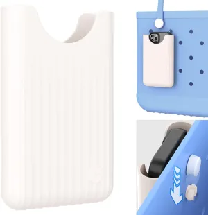 OUTXE Phone Holder Insert for Bogg Bag, Cell Phone Holder Button Accessory with Locking Buckle Compatible with L/XL/Original/Baby Bogg & Simple Modern Bag, No More Digging for iPhone(Coconut White)