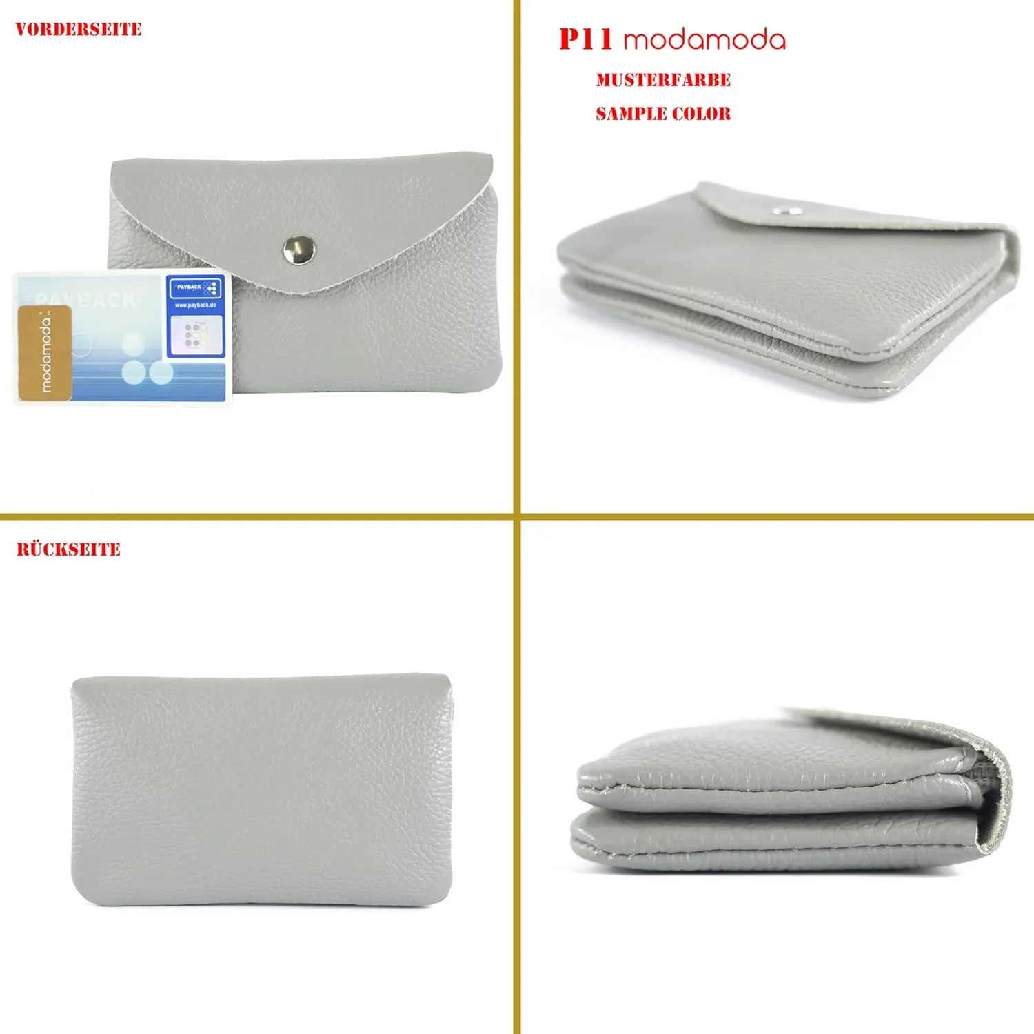 P11 - ital. Leder Damen Geldbörse Portemonnaie Medium (Apple green)