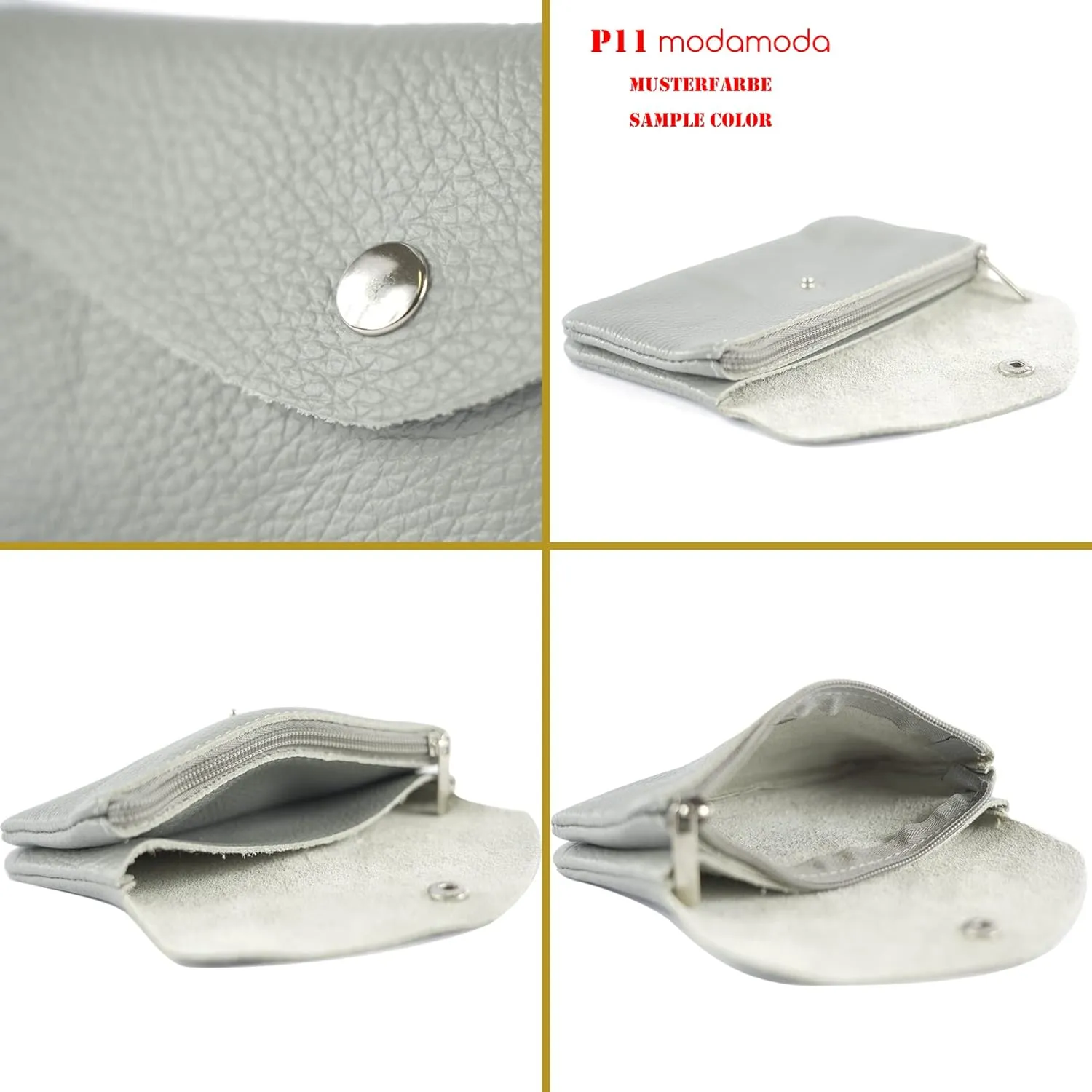 P11 - ital. Leder Damen Geldbörse Portemonnaie Medium (Apple green)