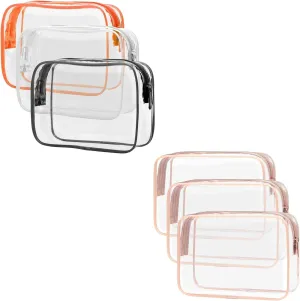 PACKISM Clear Toiletry Bag, 3 Pack TSA Approved Toiletry Bag Quart Size Bag, Travel Makeup Cosmetic Bag for Women Men, Carry on Airport Airline Compliant Bag