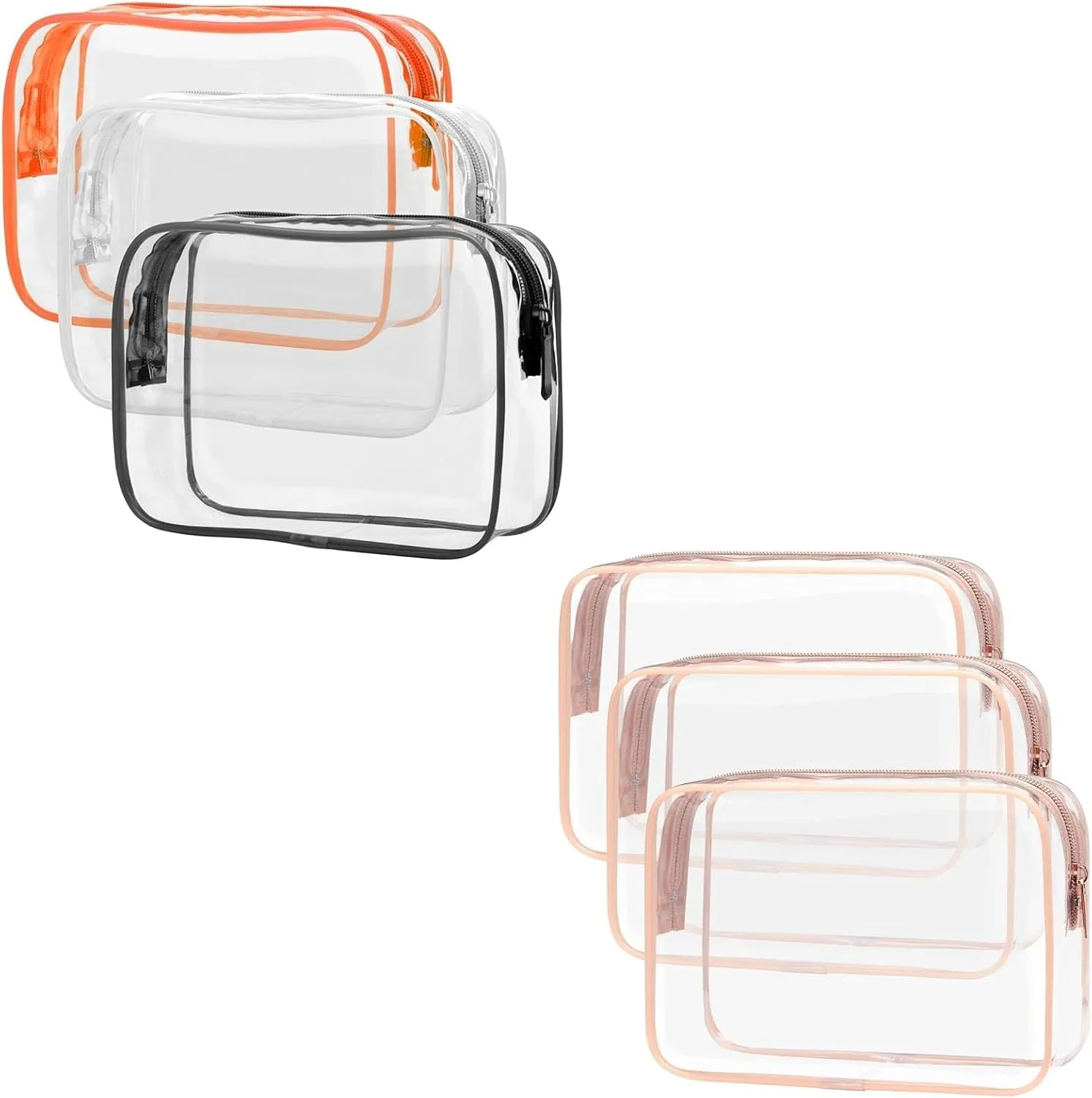 PACKISM Clear Toiletry Bag, 3 Pack TSA Approved Toiletry Bag Quart Size Bag, Travel Makeup Cosmetic Bag for Women Men, Carry on Airport Airline Compliant Bag