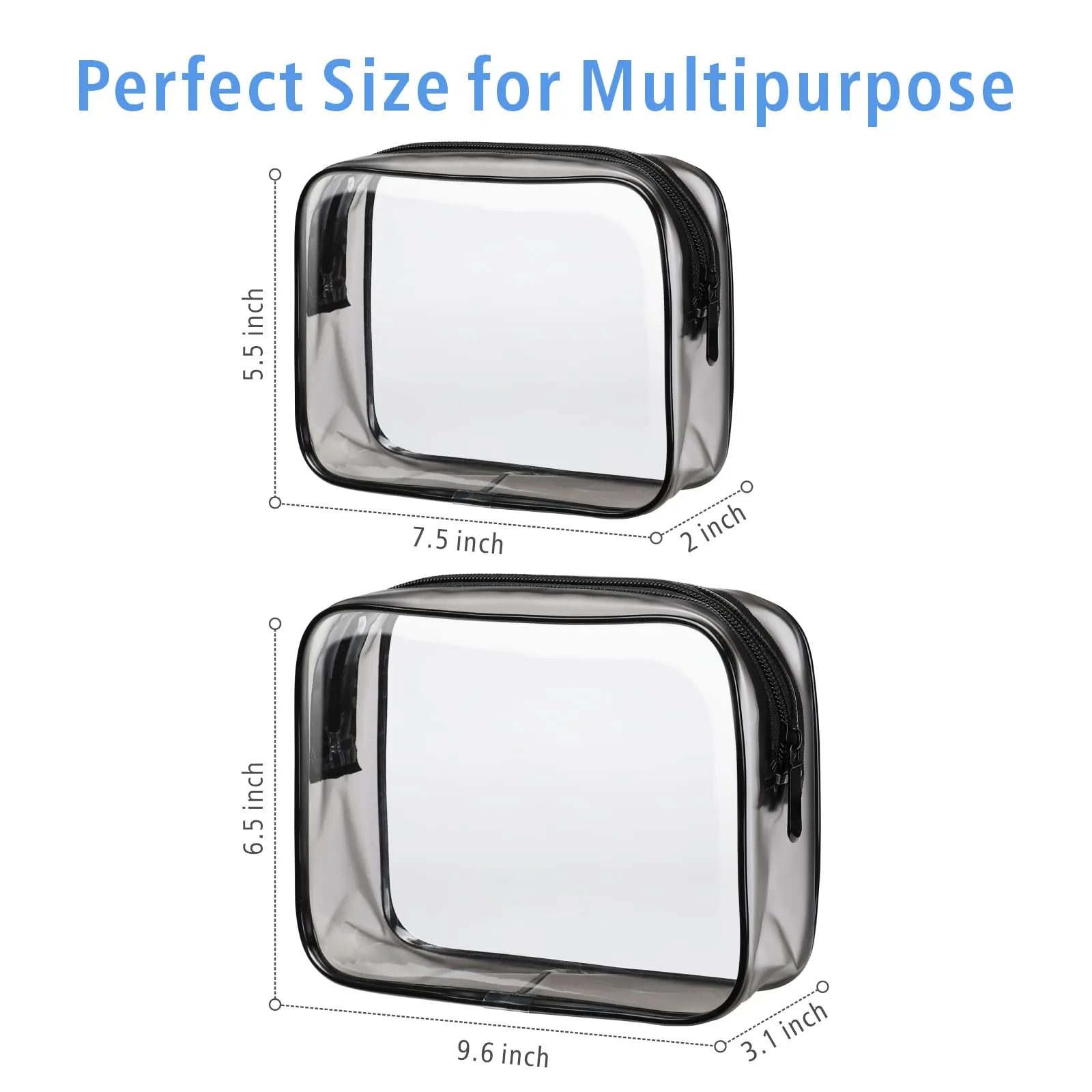 PACKISM TSA Approved Clear Toiletry Bags 2-Pack
