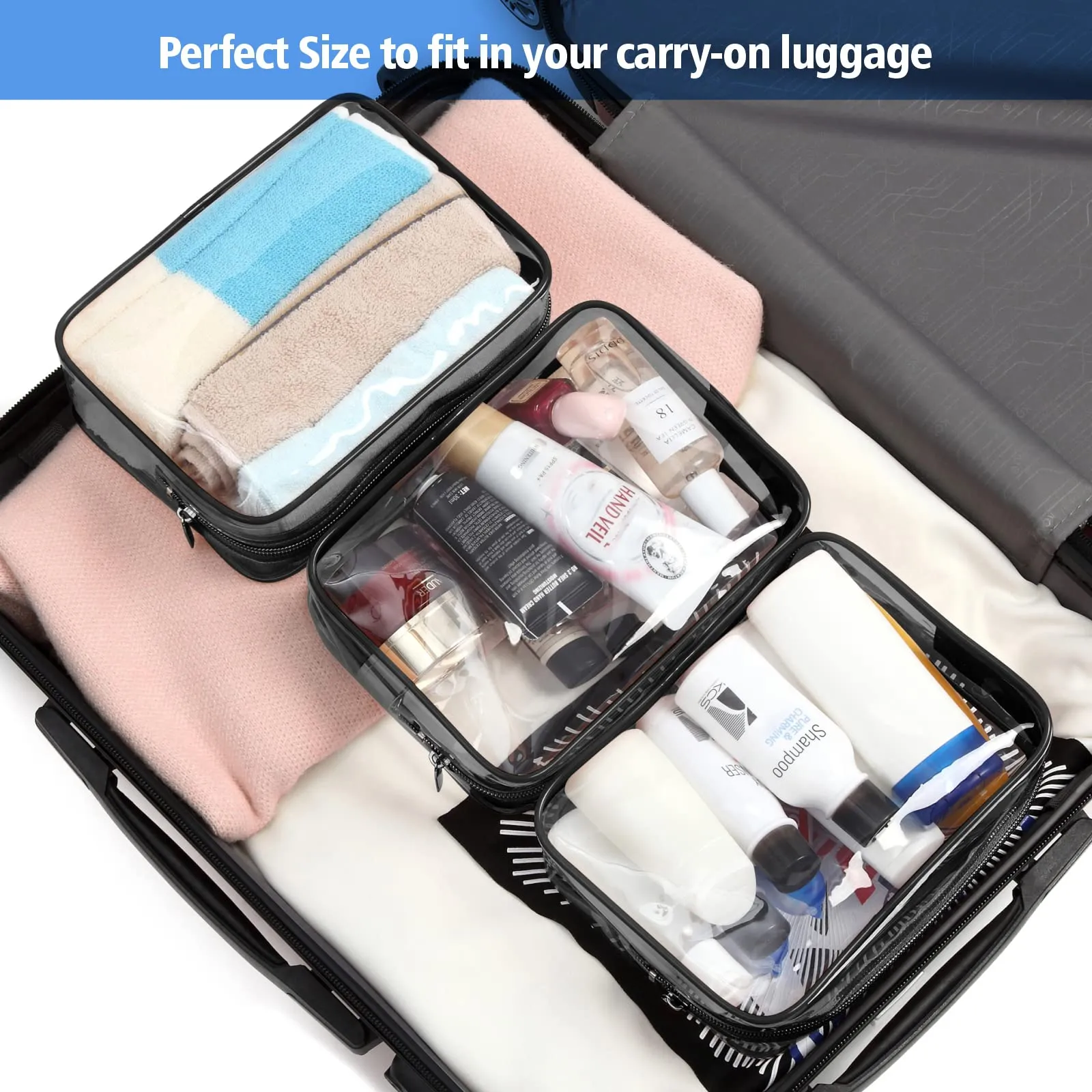 PACKISM TSA Approved Clear Toiletry Bags 2-Pack