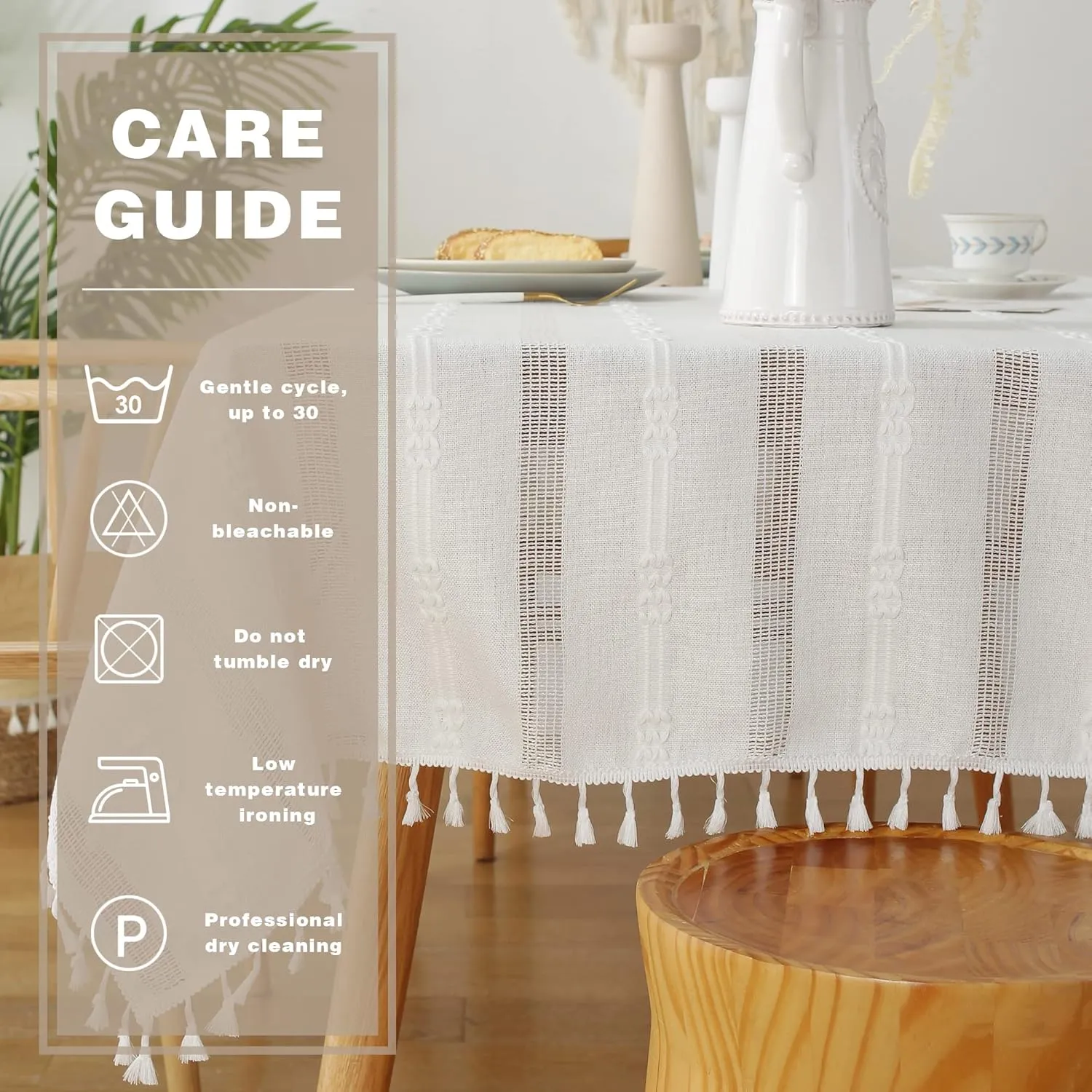 Pahajim Autumn Table Cloth Camping Tablecloth Fall Rustic Table Cover for Dining Farmhouse Table Cloths Thanksgiving Christmas Table Cloth Rectangle Table (Hollow White, Square,55 x 55 Inch,4 Seats)