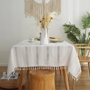 Pahajim Autumn Table Cloth Camping Tablecloth Fall Rustic Table Cover for Dining Farmhouse Table Cloths Thanksgiving Christmas Table Cloth Rectangle Table (Hollow White, Square,55 x 55 Inch,4 Seats)