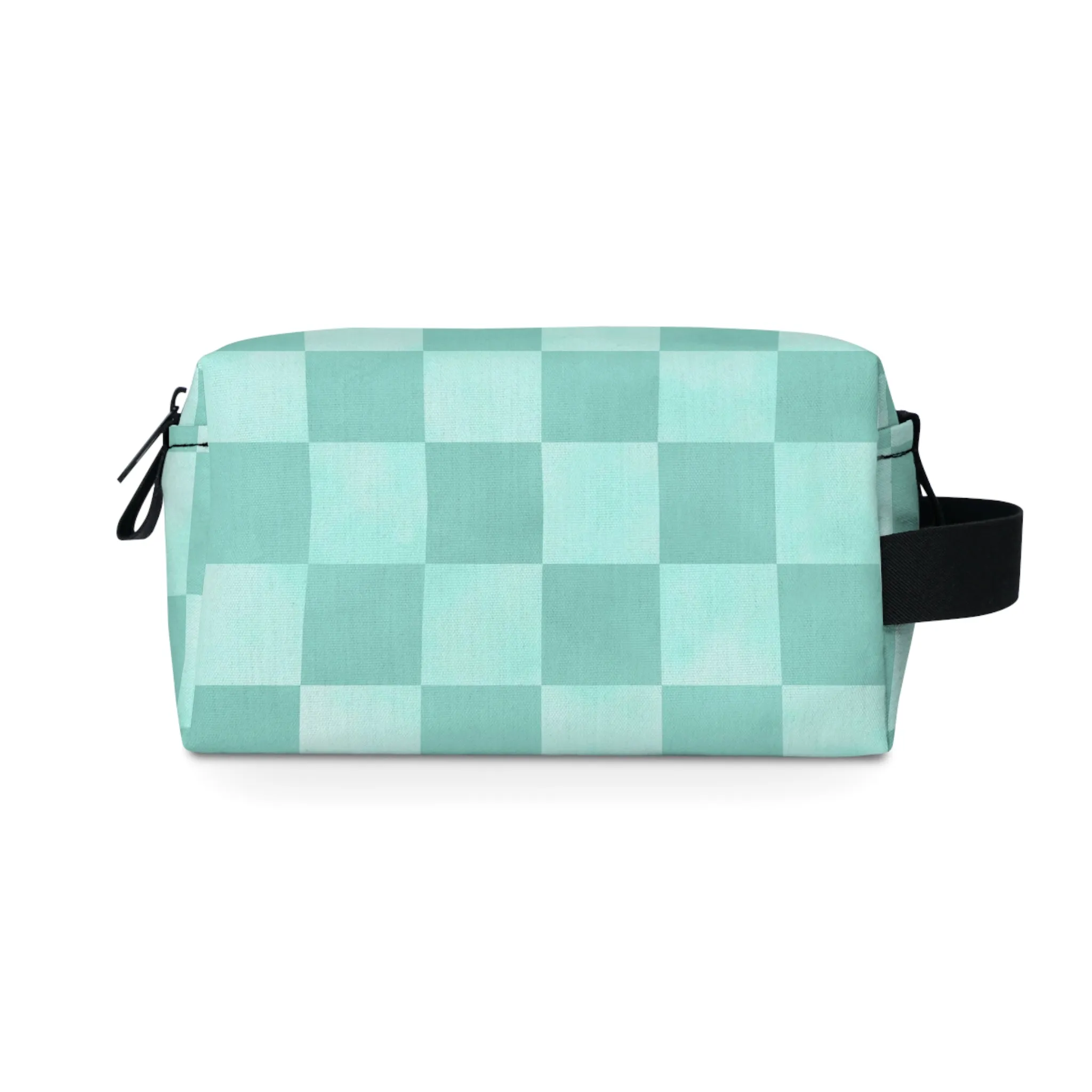 Pastel Checkers Toiletry Bag - Water-Resistant & Chic Cosmetic Organizer - Lightweight Travel Pouch - Elegant Bathroom Accessory