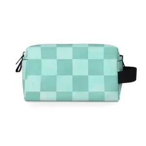 Pastel Checkers Toiletry Bag - Water-Resistant & Chic Cosmetic Organizer - Lightweight Travel Pouch - Elegant Bathroom Accessory