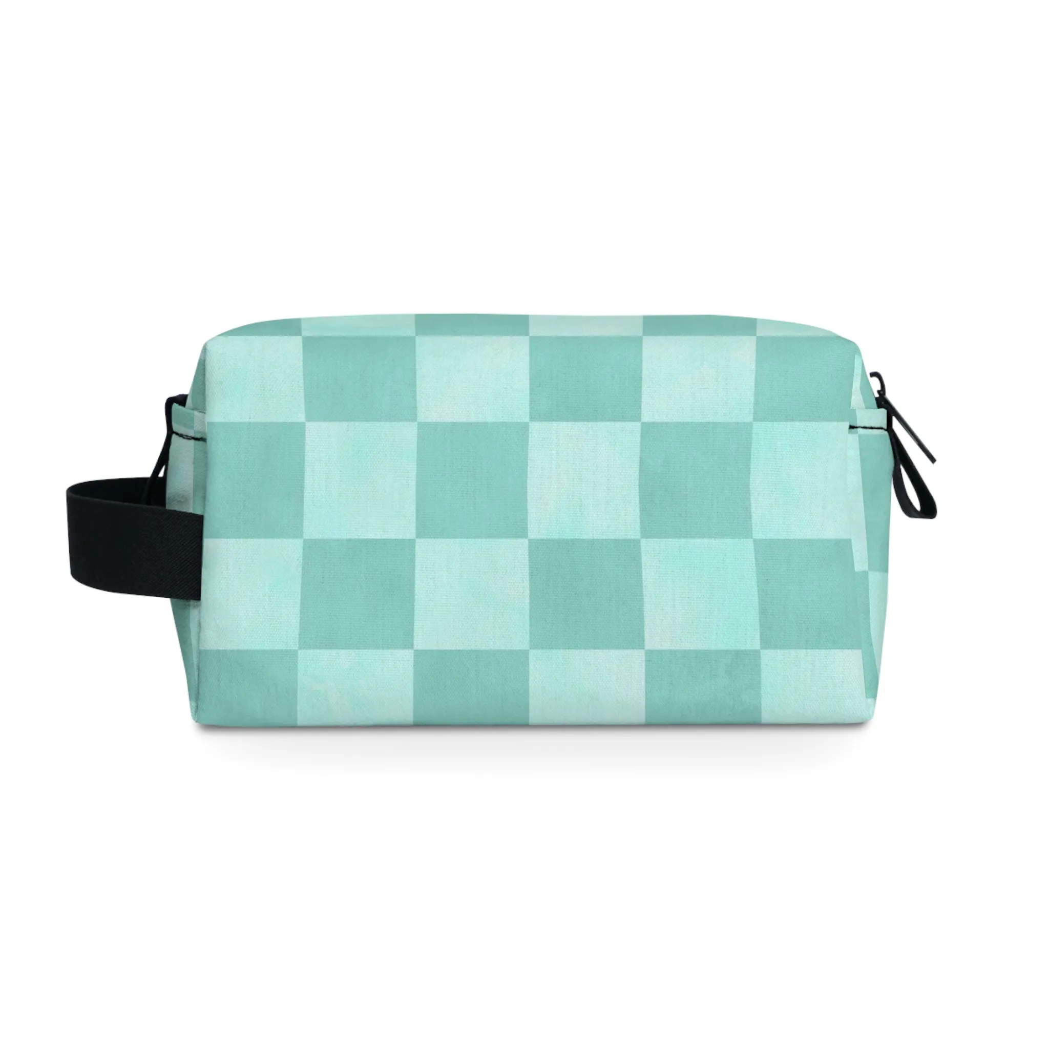 Pastel Checkers Toiletry Bag - Water-Resistant & Chic Cosmetic Organizer - Lightweight Travel Pouch - Elegant Bathroom Accessory