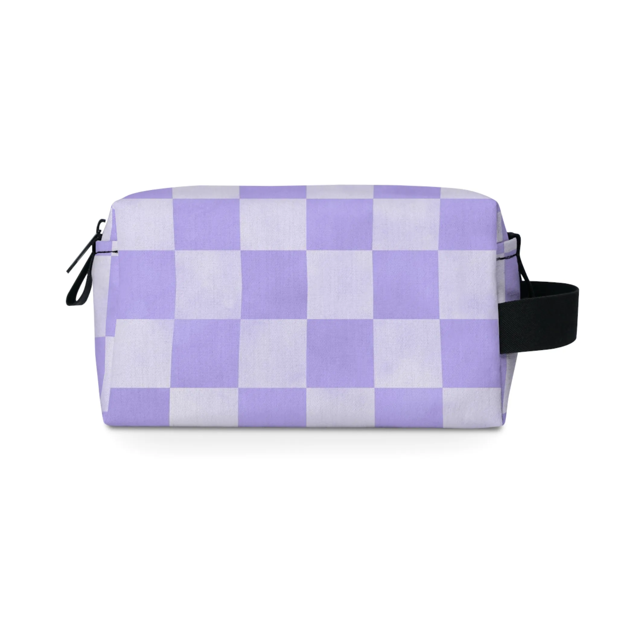 Pastel Checkers Toiletry Bag - Water-Resistant & Chic Cosmetic Organizer - Lightweight Travel Pouch - Elegant Bathroom Accessory
