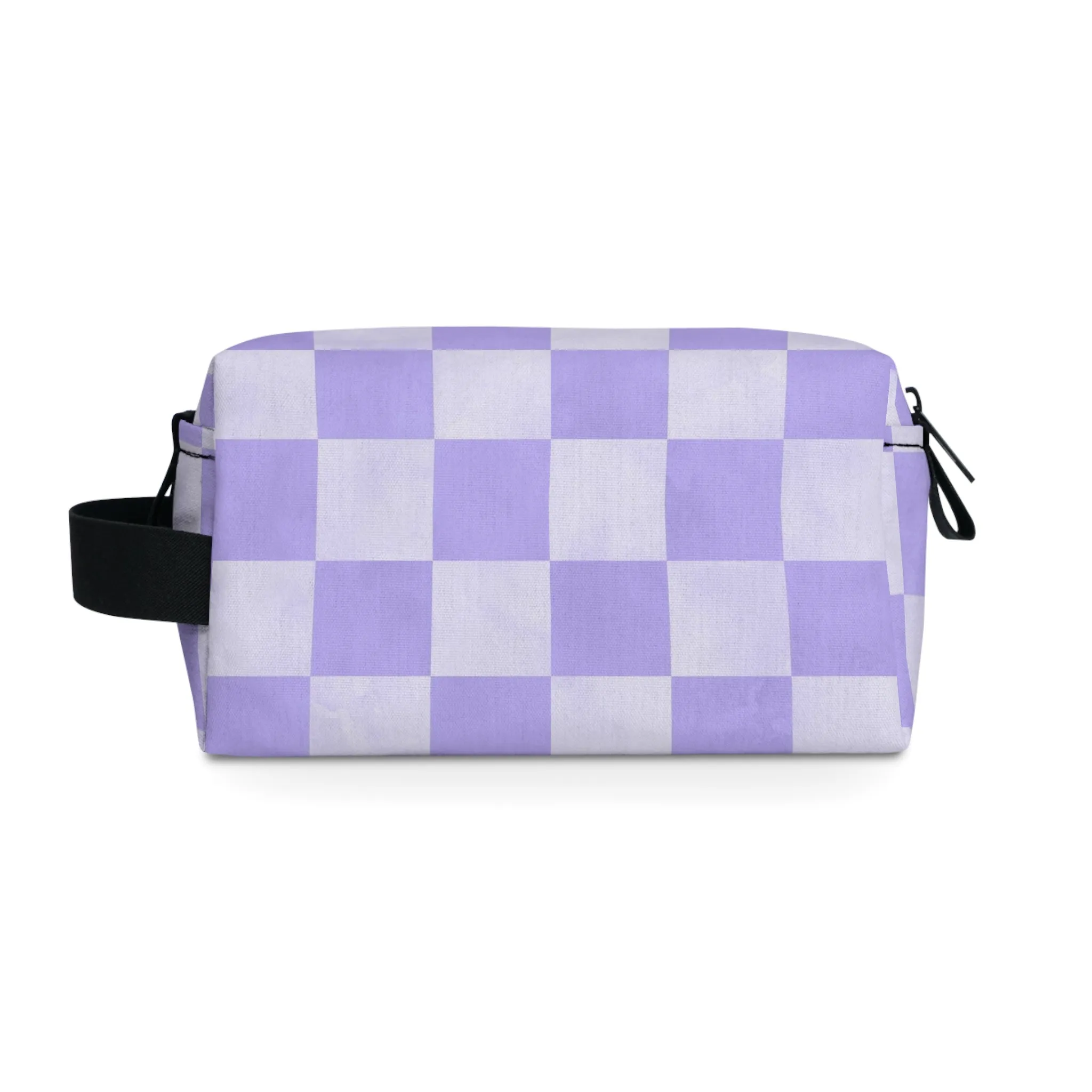 Pastel Checkers Toiletry Bag - Water-Resistant & Chic Cosmetic Organizer - Lightweight Travel Pouch - Elegant Bathroom Accessory