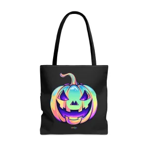Pastel Jack-o'-Lantern Tote Bag - "Black Cat"