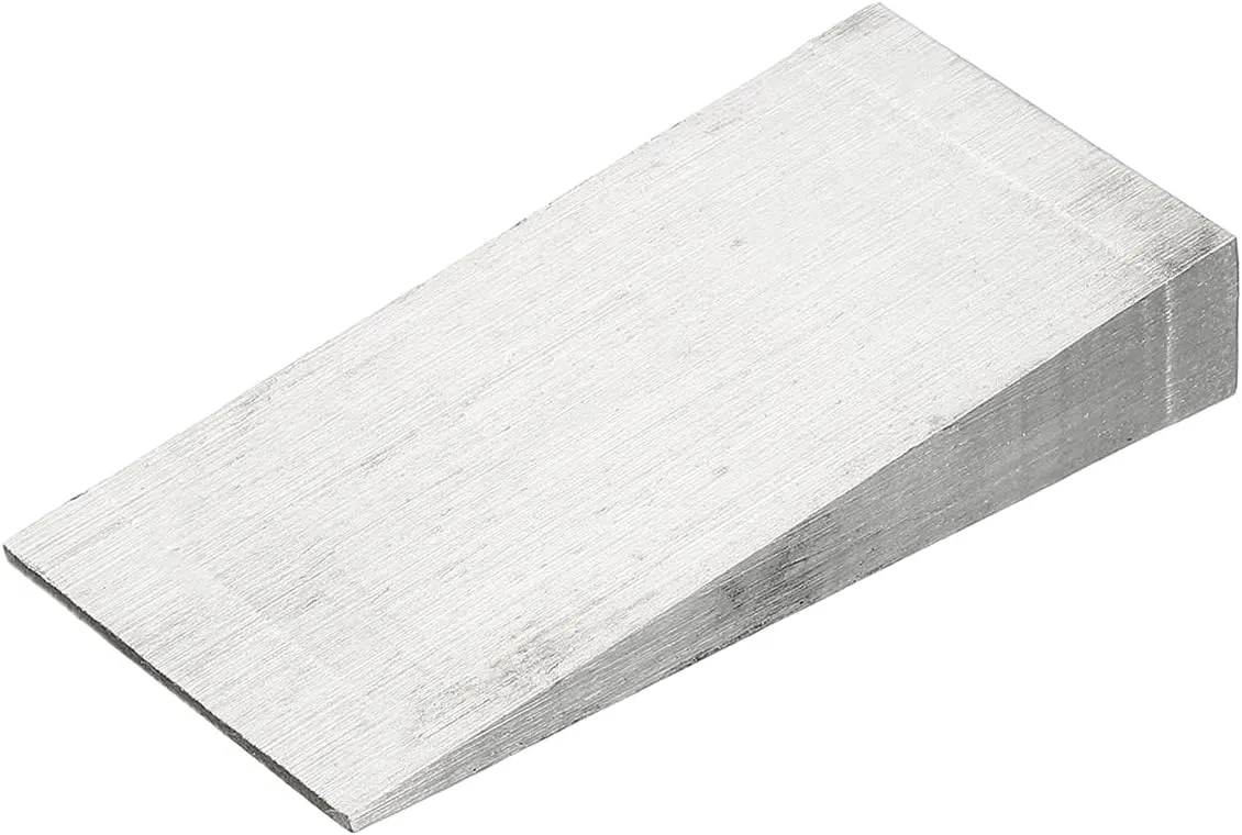 PATIKIL Metal Wedge, 4.8x2.4x0.8 Inch Carbon Steel Wedge Shims Triangle Flange Beveled Washers Strong Durable for Pipe Fitting Welding Tool Factory Lathe Machine Tool, Silver Tone