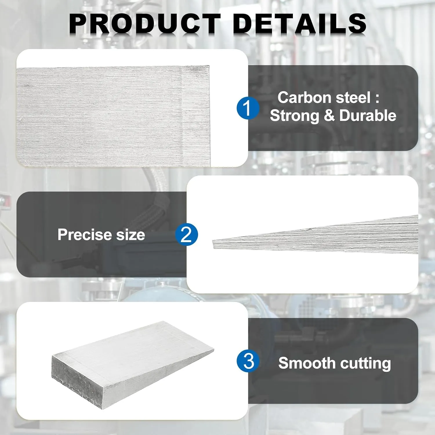PATIKIL Metal Wedge, 4.8x2.4x0.8 Inch Carbon Steel Wedge Shims Triangle Flange Beveled Washers Strong Durable for Pipe Fitting Welding Tool Factory Lathe Machine Tool, Silver Tone