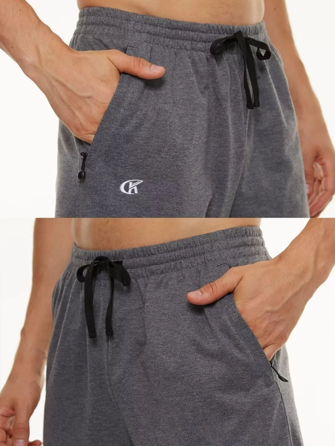 Pdbokew Men's Running Pants Athletic Pants with Zipper Pockets